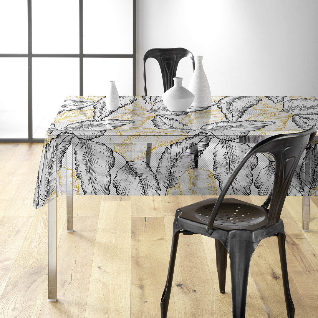 Arbena – Starke Tischfolie transparent mit Metallic-Print, Ambienteaufnahme