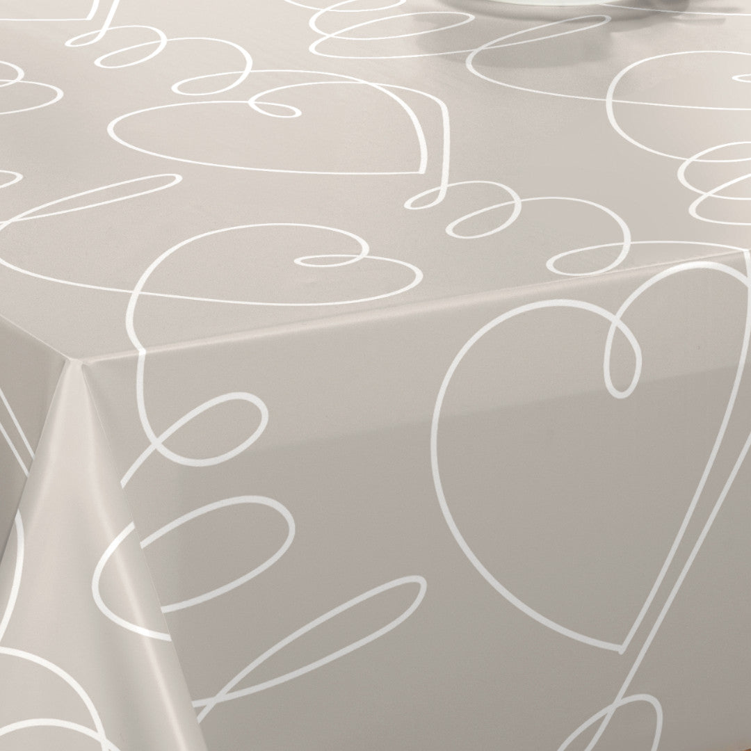 Beat It Earl Grey – Captain Cook Wachstuch Tischdecke mit grafischem Liniendesign, Ecke