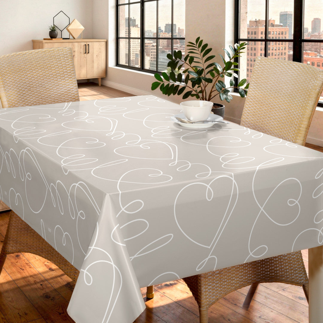 Beat It Earl Grey – Captain Cook Wachstuch Tischdecke mit grafischem Liniendesign, Ambiente
