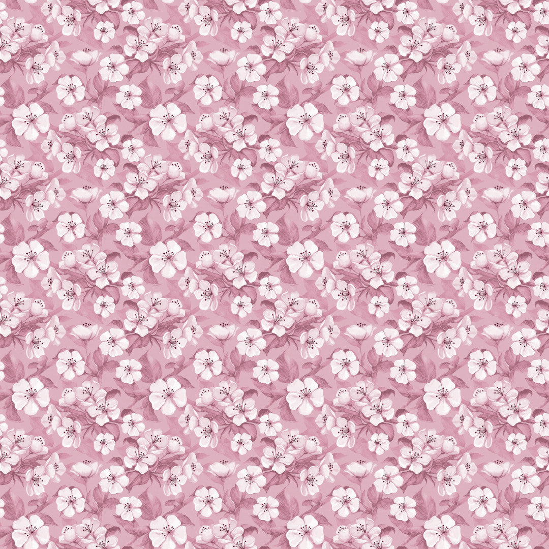 Blomsterflor Rosa – Leicht geprägte Wachstuch Tischdecke mit weißen Blumen, Muster
