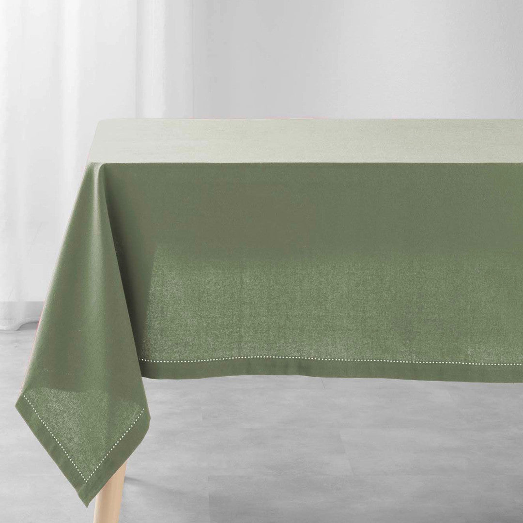 Charline Khaki – Einfarbige Baumwolltischdecke 140 x 240 cm