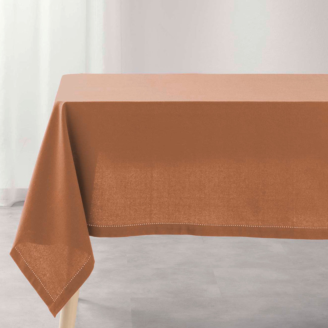 Charline Mocha – Einfarbige Baumwolltischdecke 140 x 240 cm