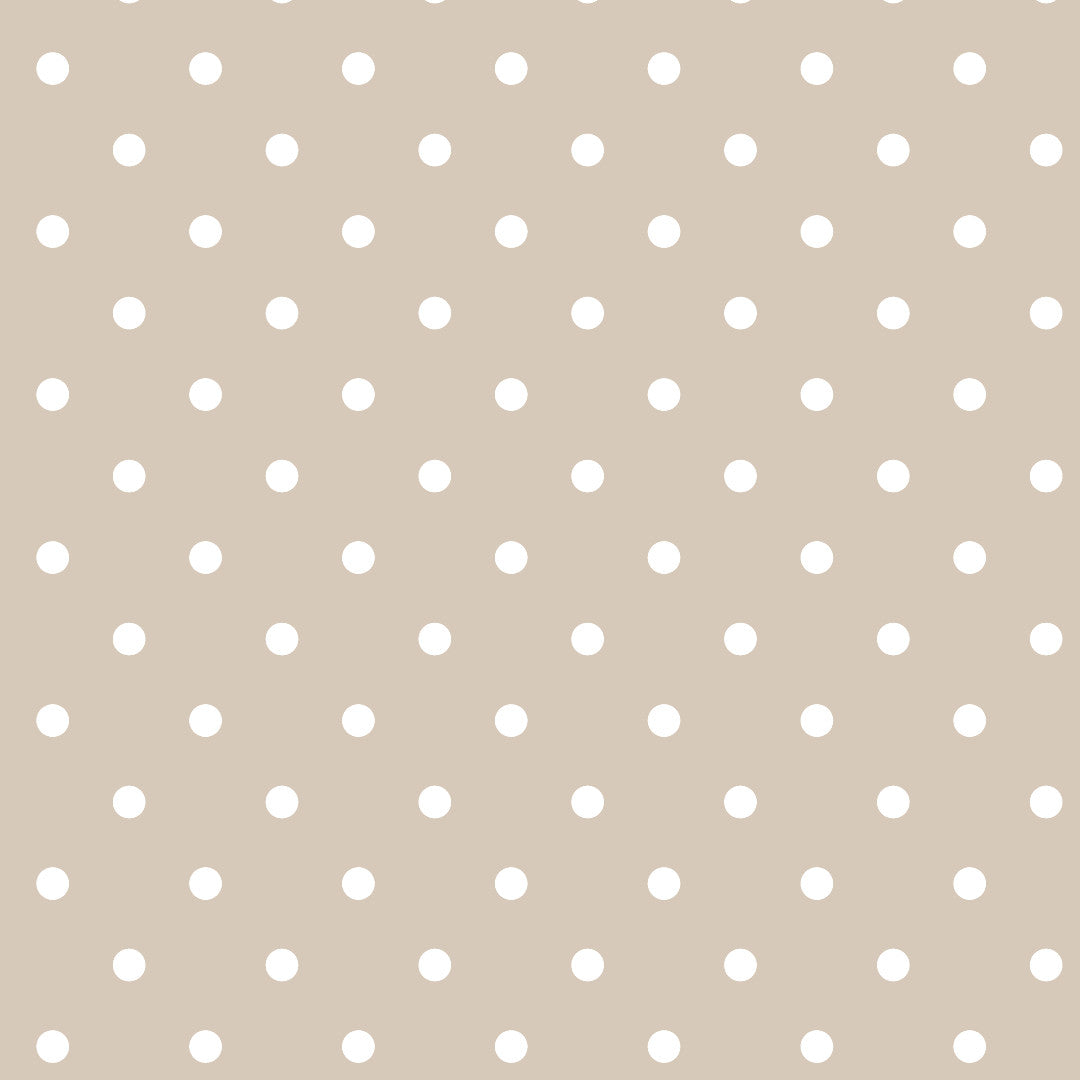 Classic Dot Beige - Wachstuch Tischdecke mit weißen Punkten, Muster