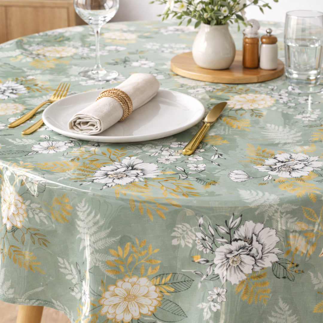 Claudie Sauge Metallic – Wachstuch Tischdecke mit Goldeffekt