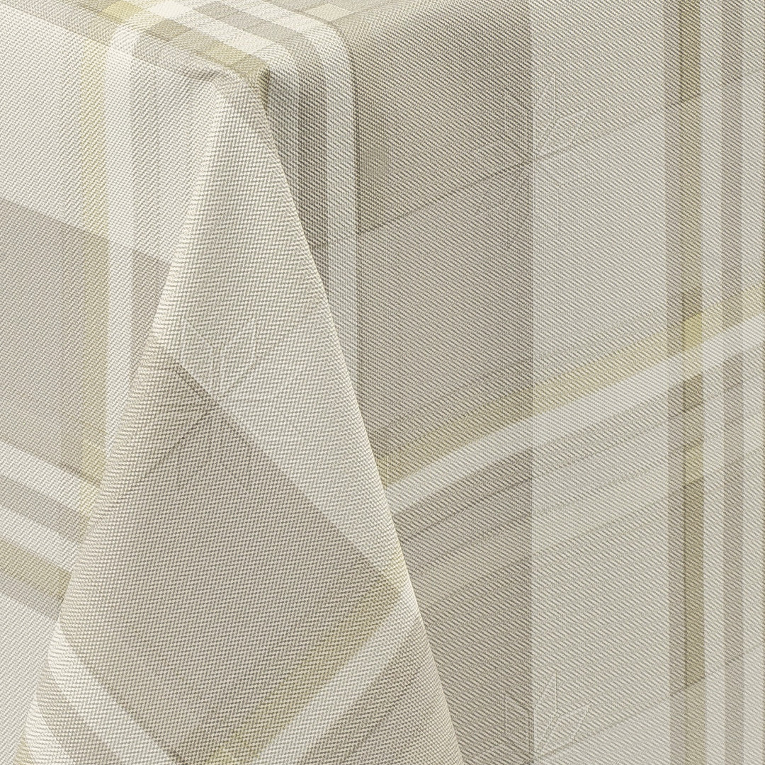 Country Check Sand – Karierte Wachstuch Tischdecke in Textiloptik, Muster