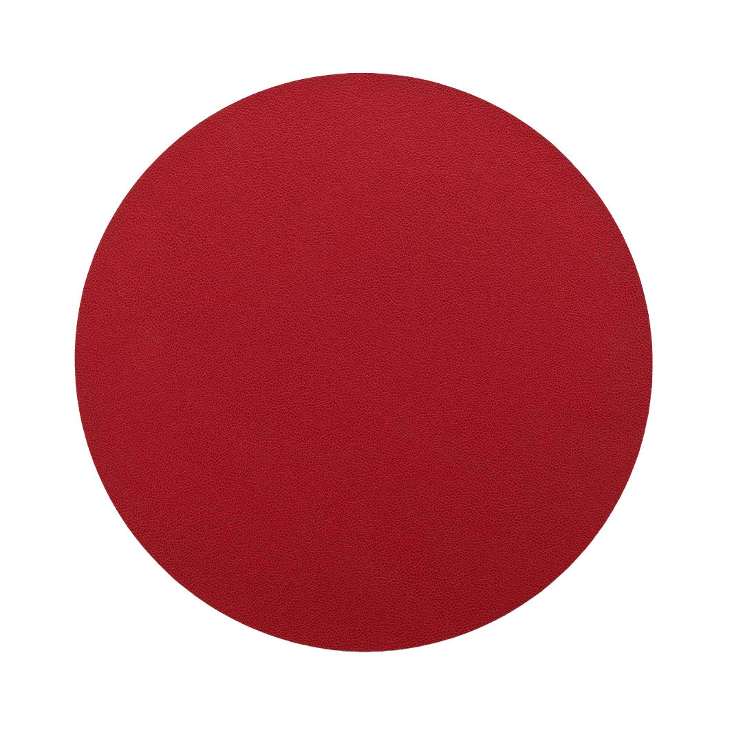 Granis Rot - Rundes Tischset aus Kunstleder Ø 38 cm, wendbar