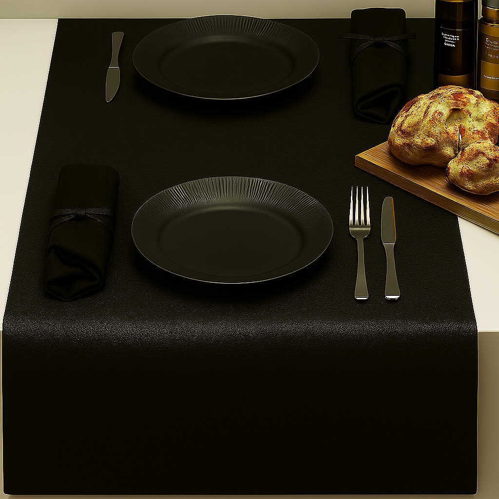 Kunstleder-Tischläufer Noblessa - Extra stark Dinner 4 two - 50 x 140 cm - Schwarz