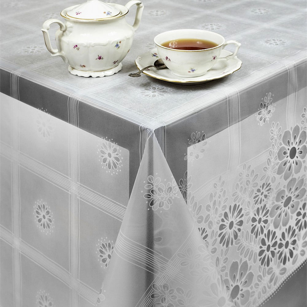 Moderne Blume – Tischfolie transparent mit Druck