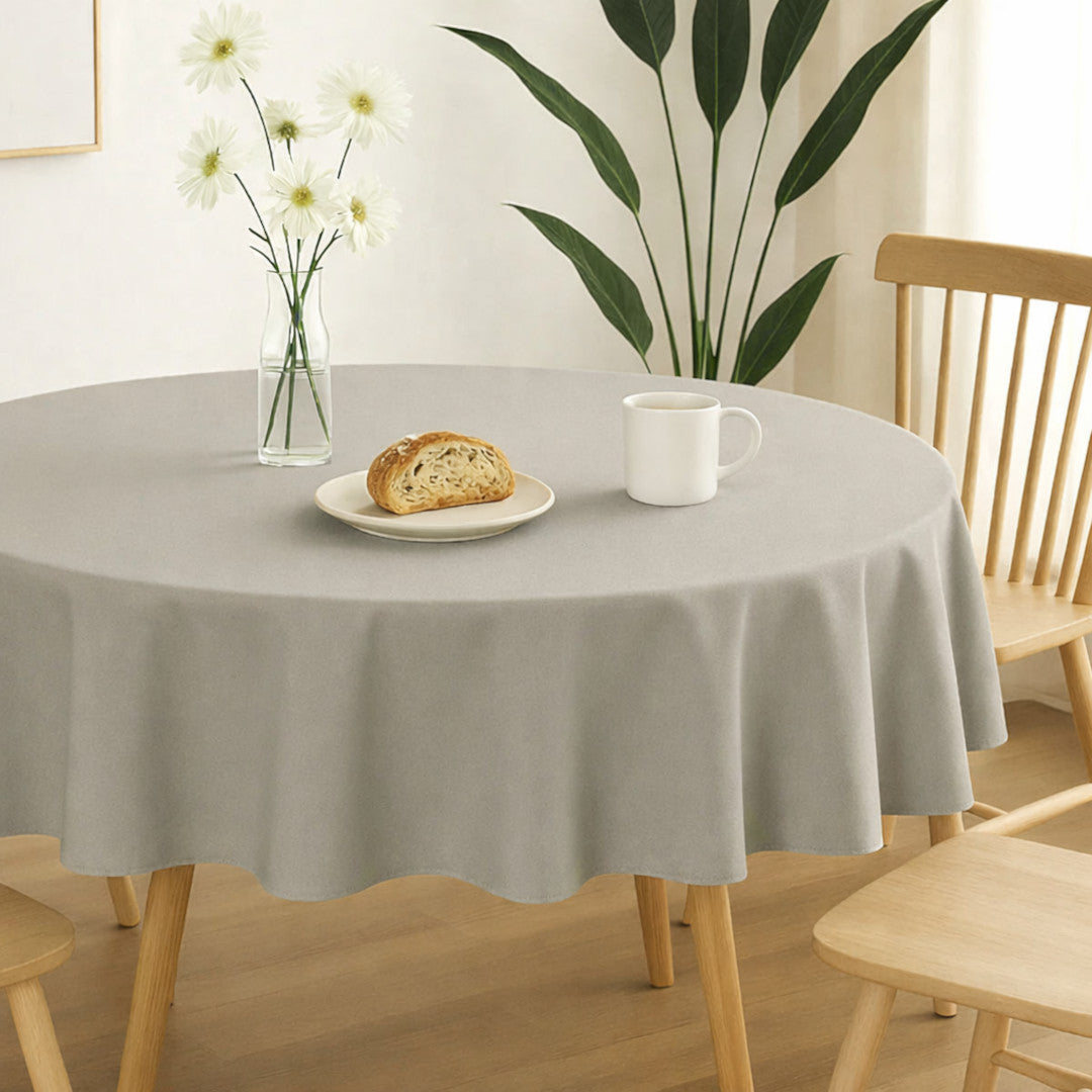 Nelson, einfarbige runde Stoff Tischdecke Ø 180, Grau