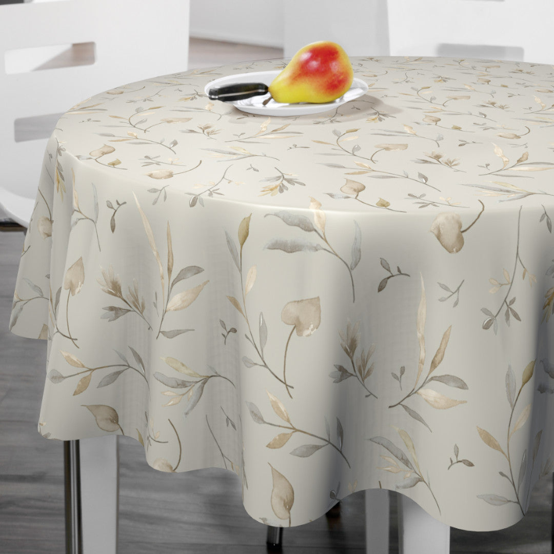 Nordfavn Canadian Poplar - Runde Wachstuch Tischdecke mit leichtem botanischem Muster