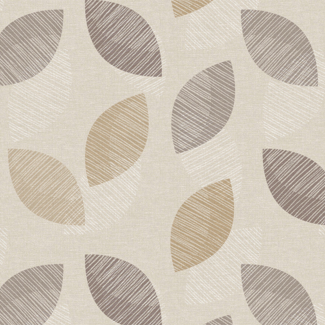 Nordfavn Cocoon Beige Wachstuch Tischdecke mit grafischem Blattmuster, Muster