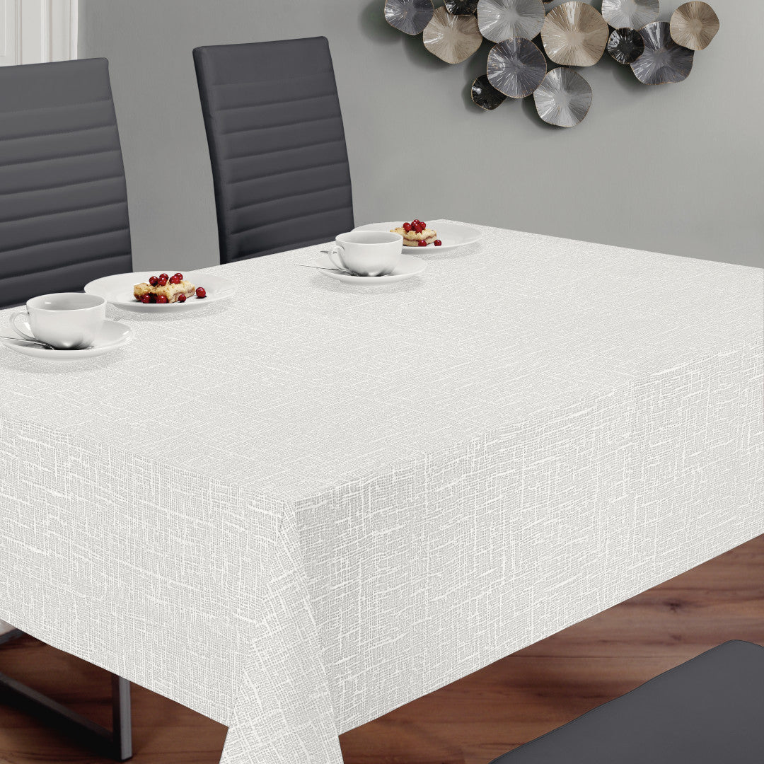Nordfavn Elegant Marshmallow – extra starke Wachstuch Tischdecke mit schön geprägtem Lichtspiel, Ambiente