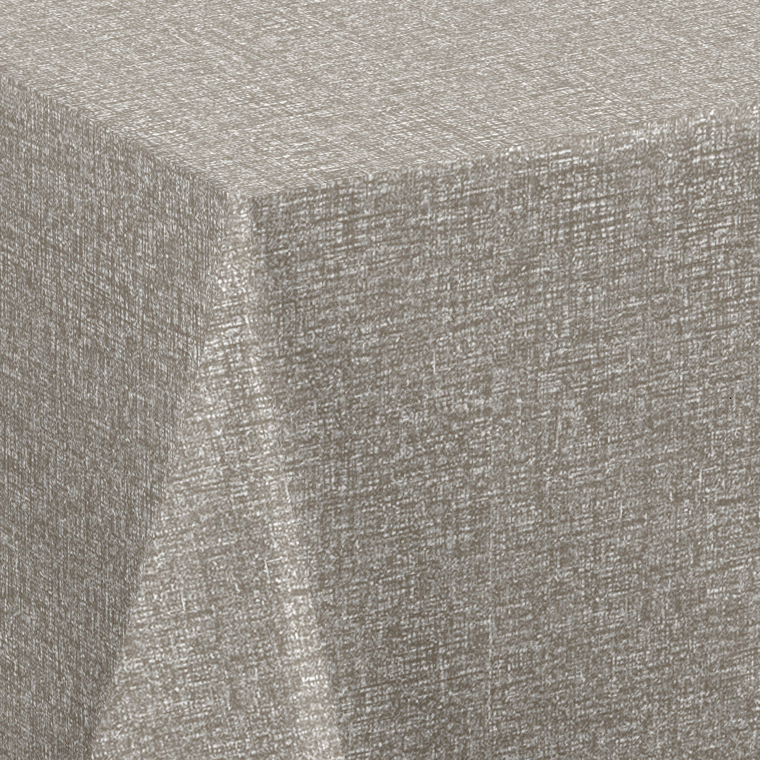 Nordfavn Fine Weave Stone – Geprägte Wachstuch Tischdecke mit dezenter Textiloptik, Ecke