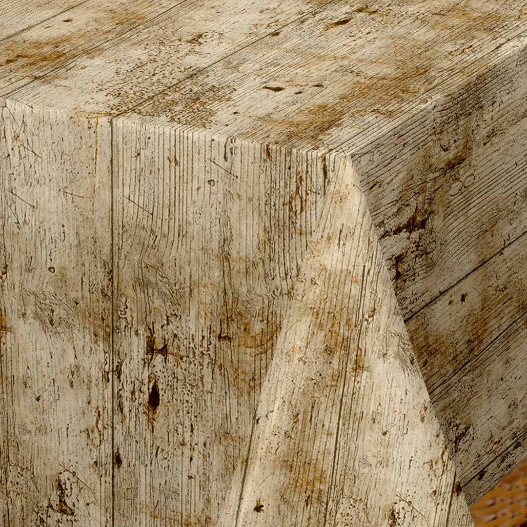 Nordfavn Rustica - Wachstuch Tischdecke mit realistischer Holzoptik, Ecke