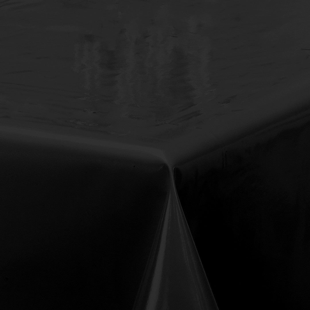 Nordfavn Uni Pirate Black - einfarbige, halbglänzende Wachstuch Tischdecke, Ecke