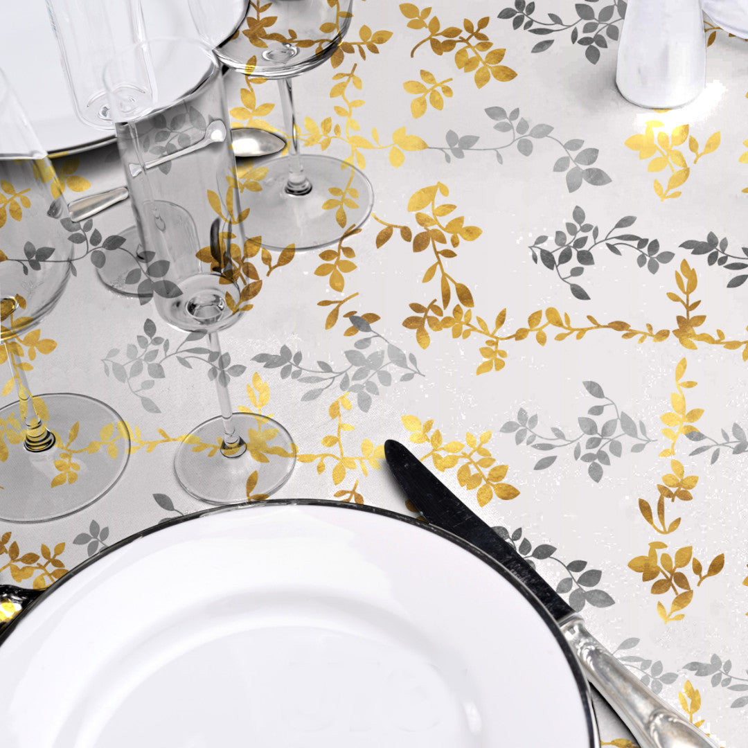 Pampa Metallic – Tischfolie transparent mit Glitzereffekt, Nahaufnahme
