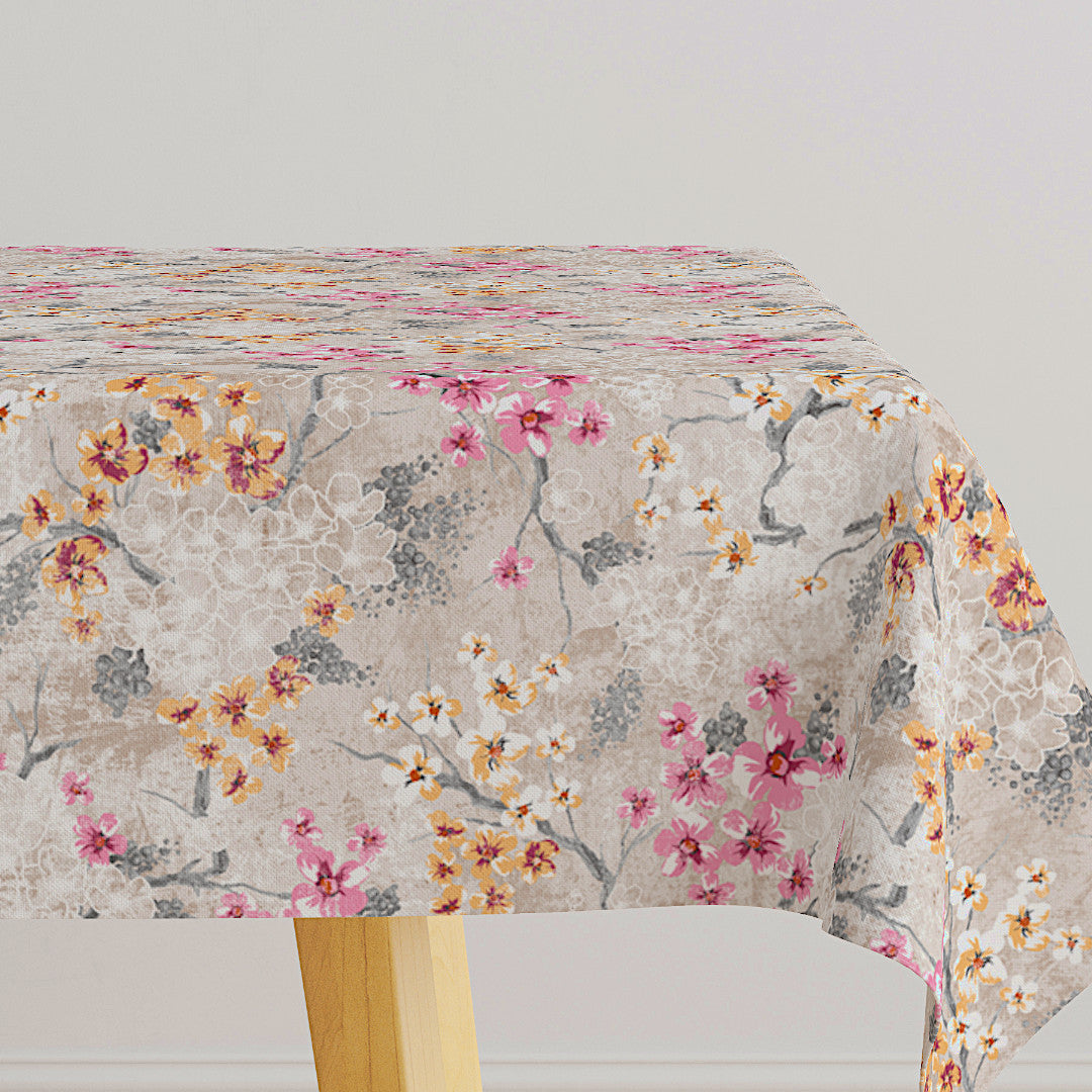 Rovira Forårsblomst – Abwaschbare Tischdecke mit Schwammdruck und Blumenprint