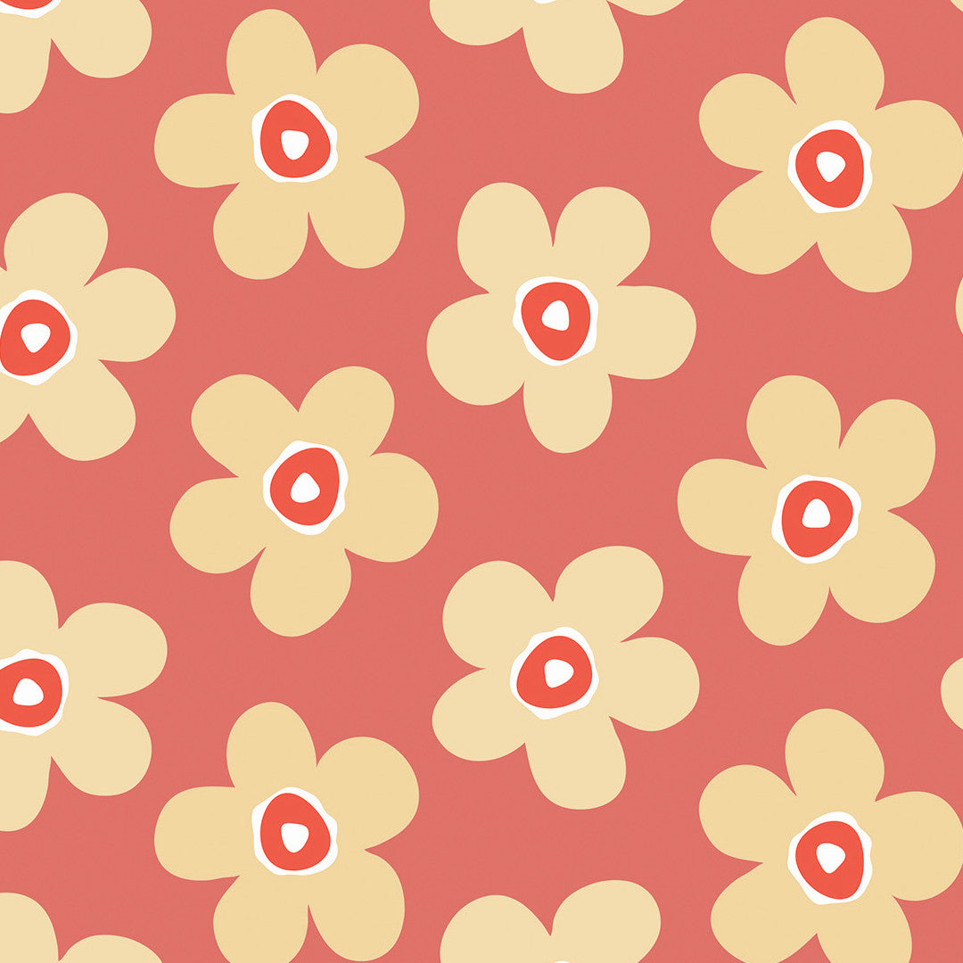 Small Big Flower Punch - Lola Wachstuch Tischdecke mit schönen Blumen, Muster