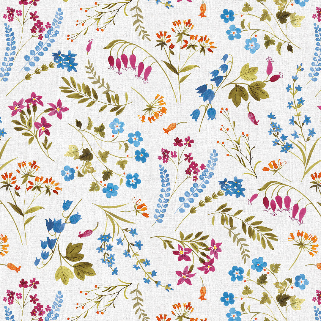 Sommerwiese – Wachstuch Tischdecke für den Sommer mit Wildblumen, Muster