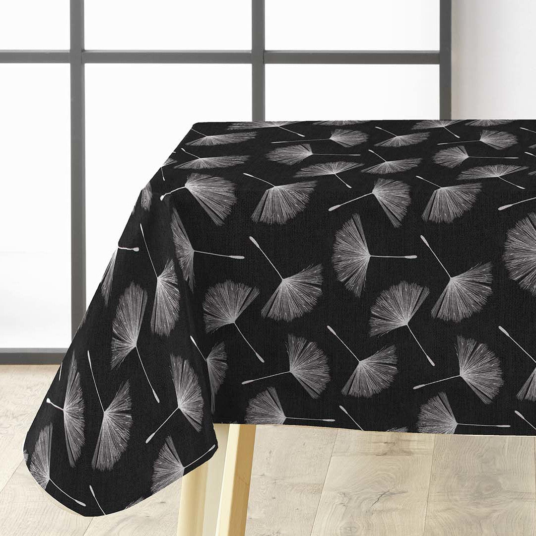 Textilia Glitter Auxine - Wachstuch Tischdecke mit Blumenmotiv in Silberdruck, Ecke