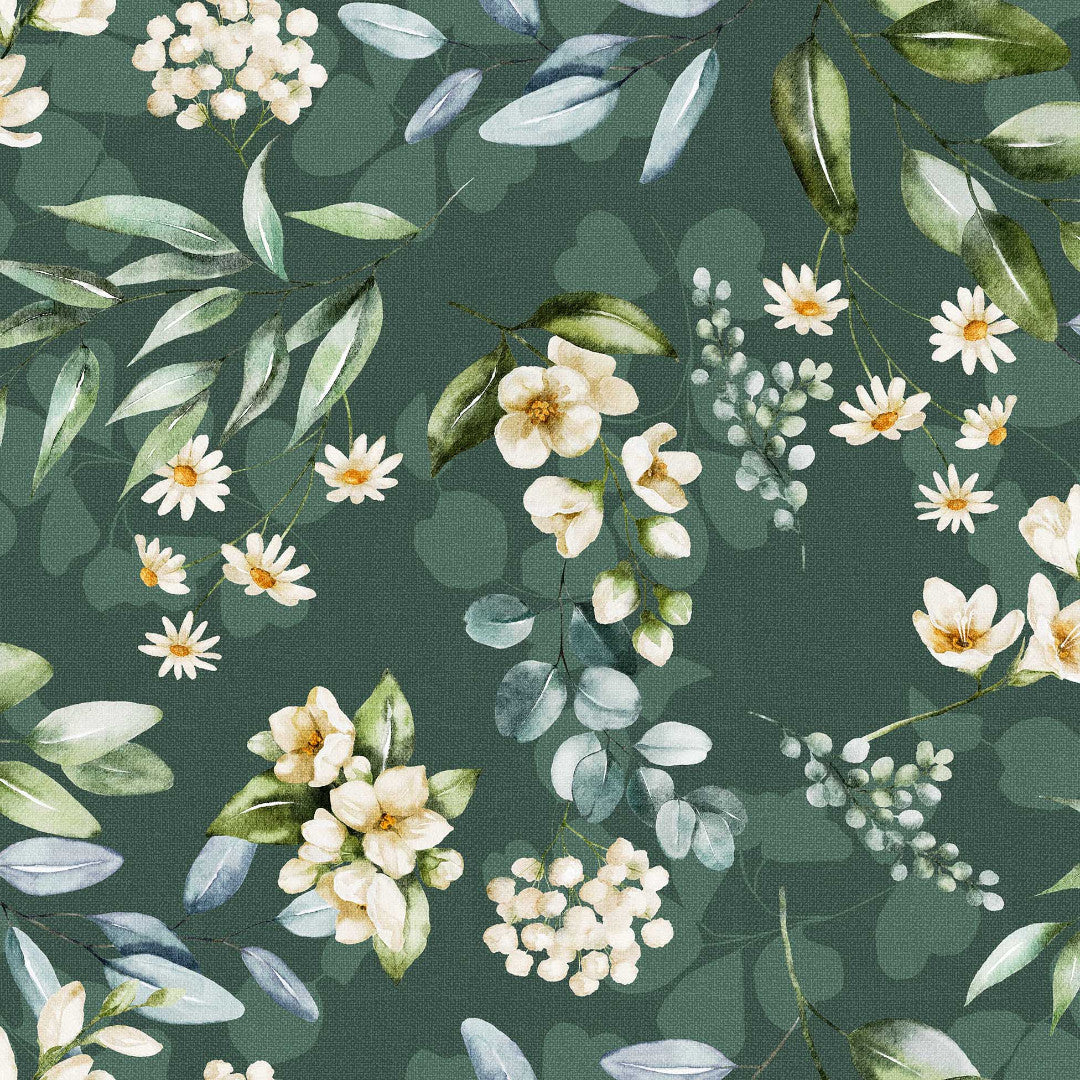 Textilia Paquerette - Wachstuch Tischdecke mit Blumen und Grün, Muster