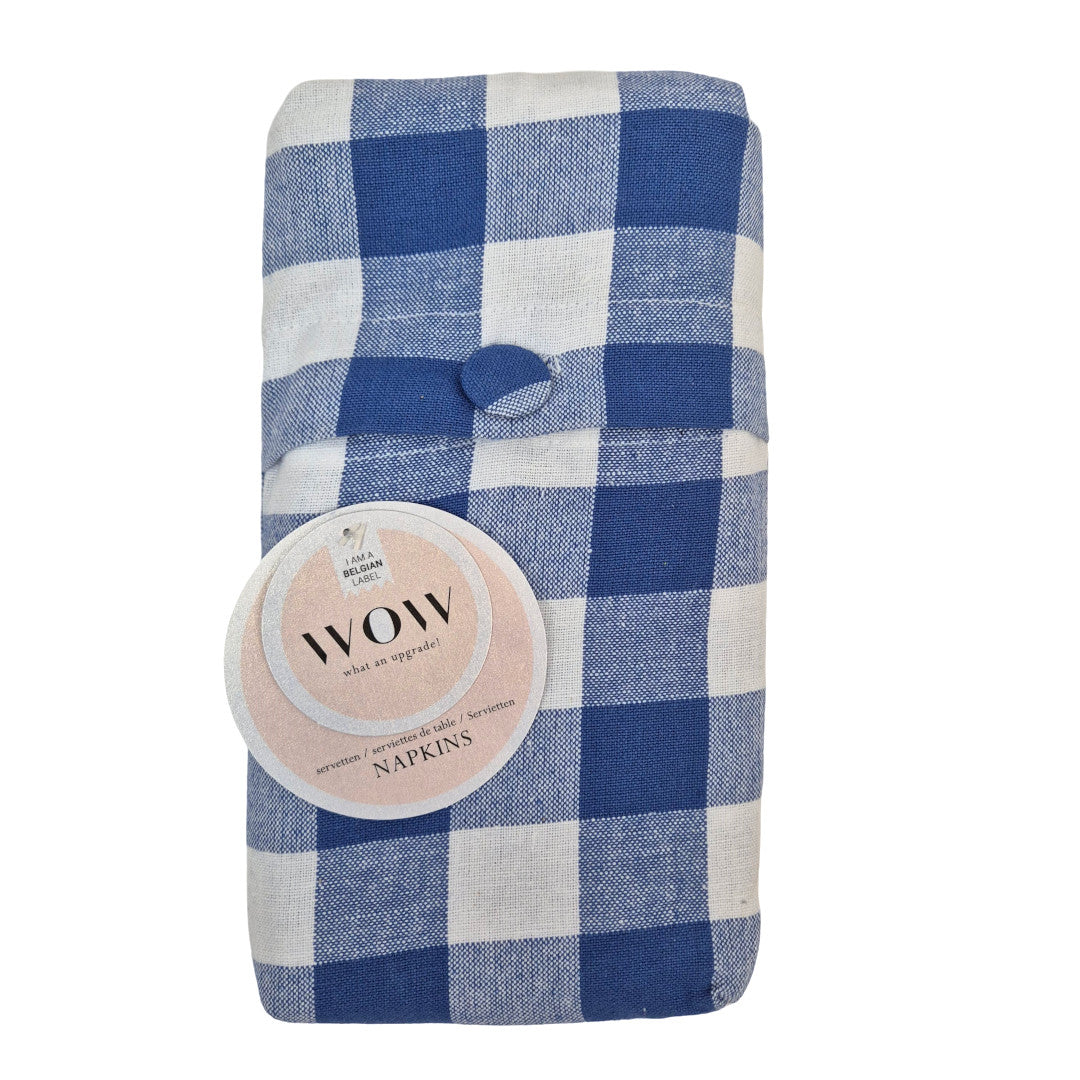 WOW Spring Azurite – Karierte Stoffservietten 45 x 45 cm (4er-Pack)