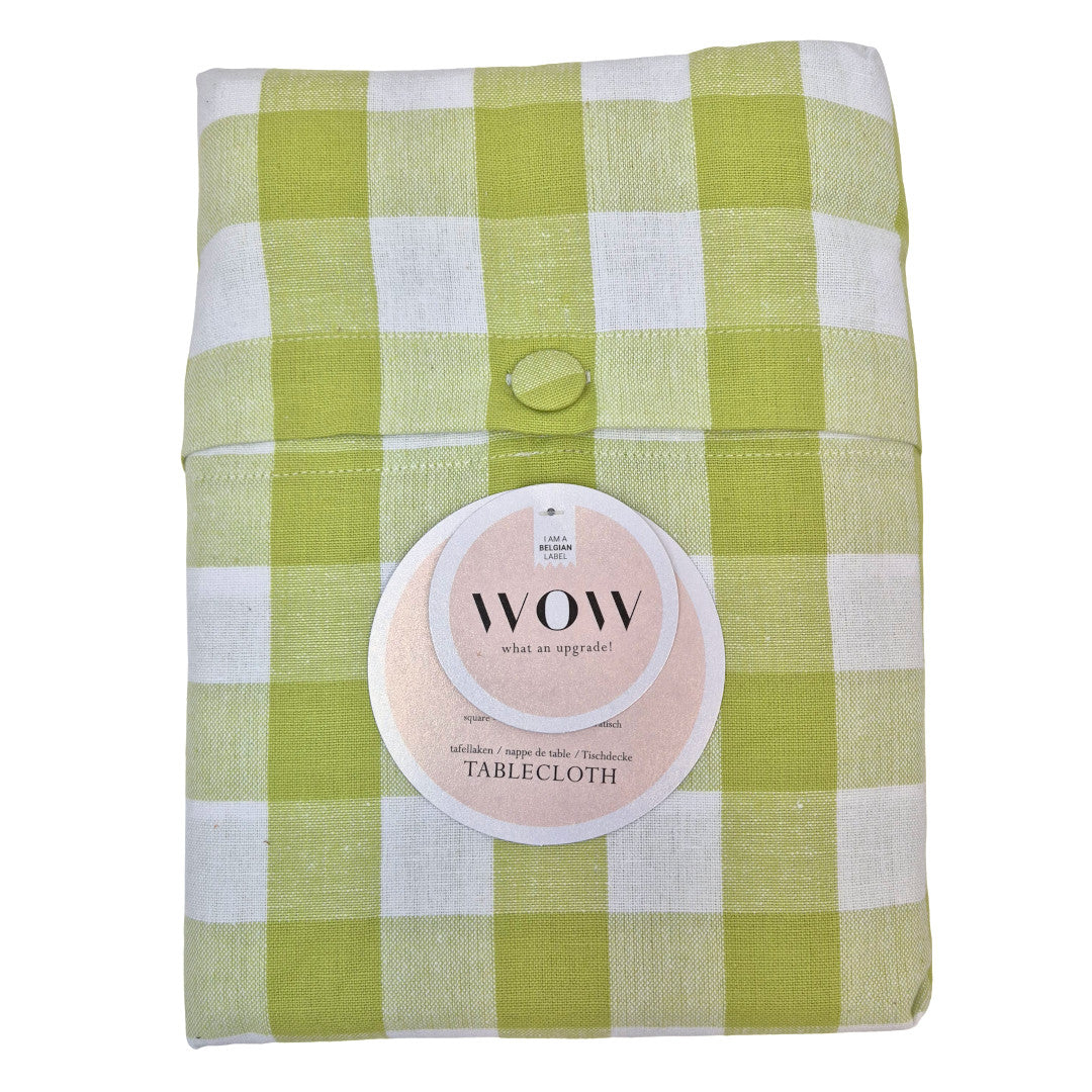 WOW Spring Evergreen – Karierte Baumwolltischdecke 150 x 150 cm, Verpackung