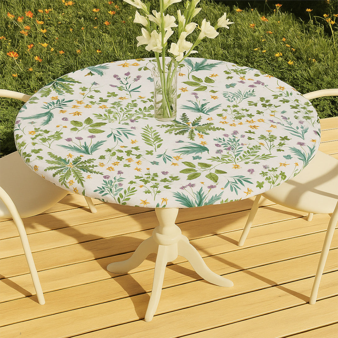 Wild Meadow – Runde Wachstischdecke mit Gummizug