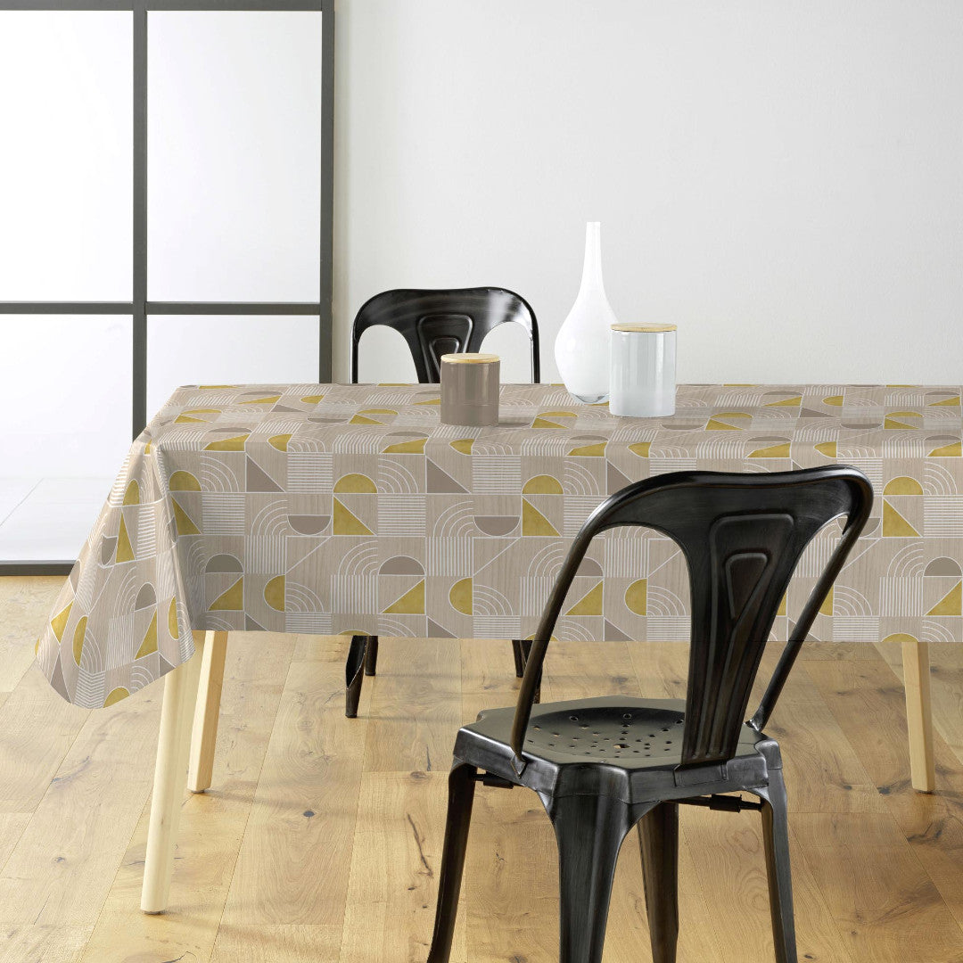 Zelda Luxury Natural - Wachstuch Tischdecke mit grafischem Muster, Ambiente