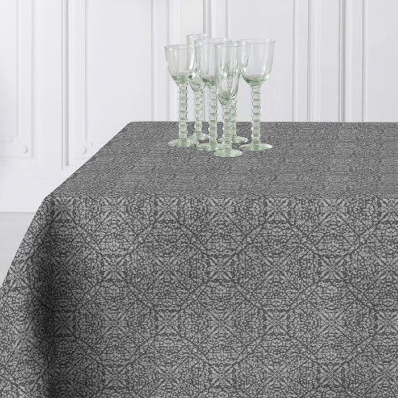 Abwaschbare Tischdecke Jacquard ARP Stahlgrau 160