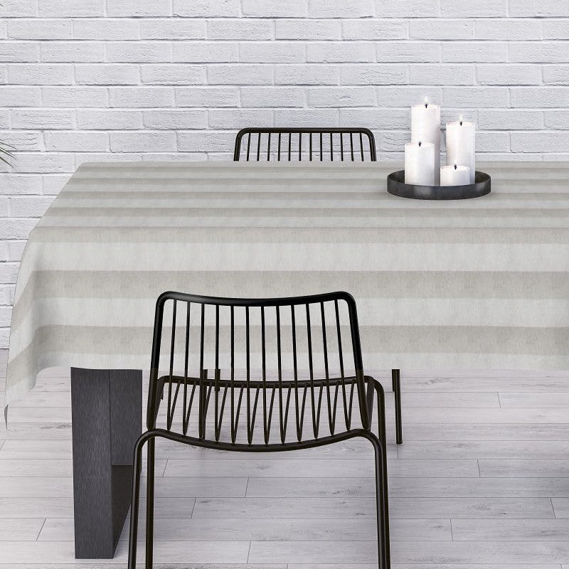 Welss Lino Beige, jacquardgewebte abwaschbare Tischdecke, 140 cm breit