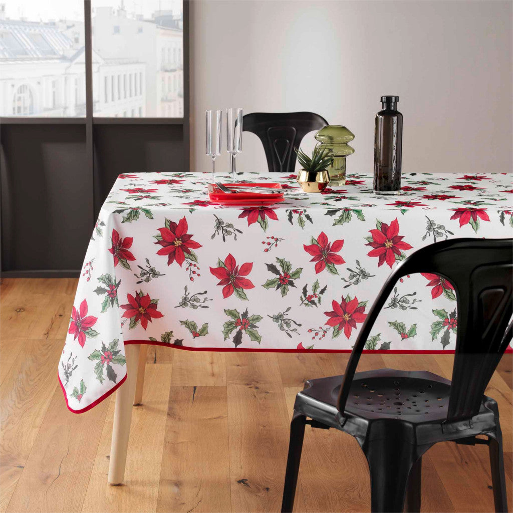 Amaryllis 150 x 300 cm â rechteckige fleckabweisende Weihnachtstischdecke