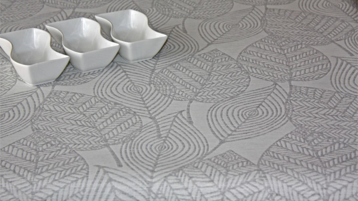 Amberes Jacquard, graue Blätter