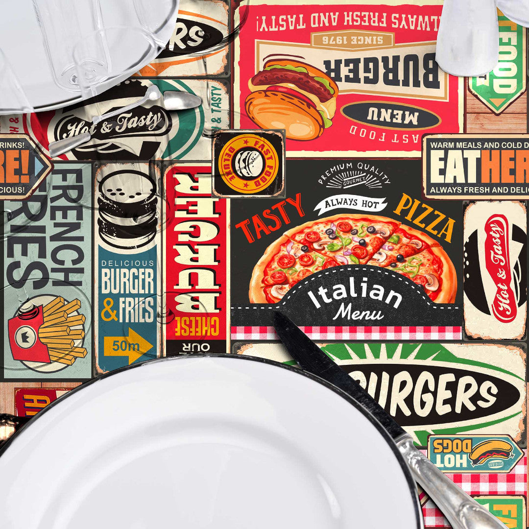 Americano – Wachstuch Tischdecke mit Retro-Diner-Vibes