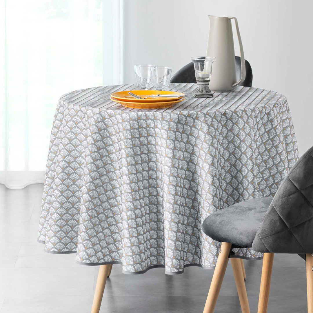 Artchic Weiß Ø 180 cm, runde fleckabweisende Tischdecke