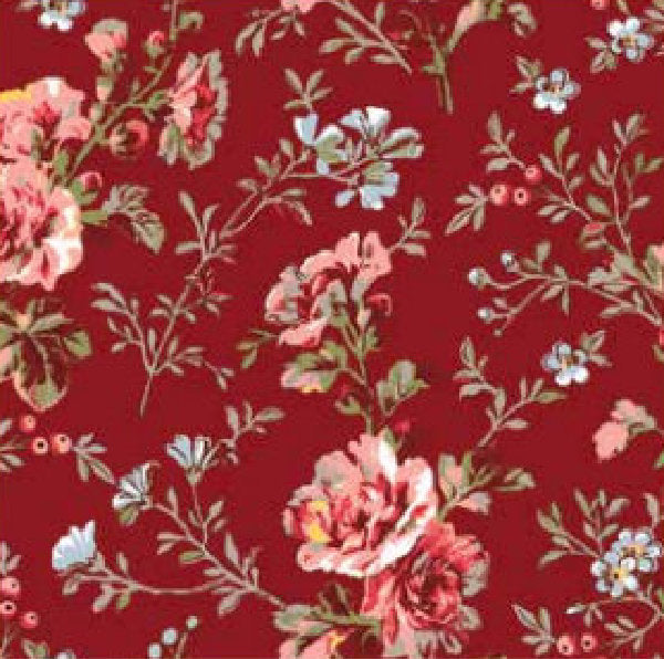 Betsy Rot - Abwaschbare Tischdecke mit schönen kleinen Blumen - 155 cm breit