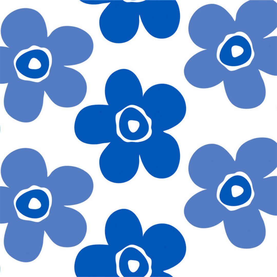 Lola Wachstuch Tischdecke - Big Flower Heavenly Blue