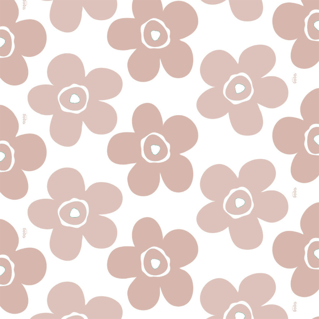 Big Flower Rosenwood - Lola Wachstuch Tischdecke mit großen Blumen in Beige