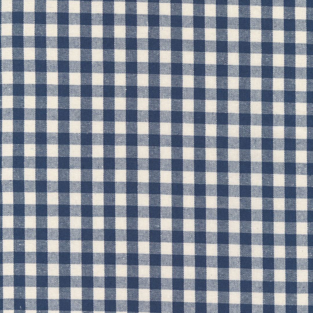 Blaues nordisches Karo - abwaschbare Tischdecke in rustikaler Leinenoptik, Muster