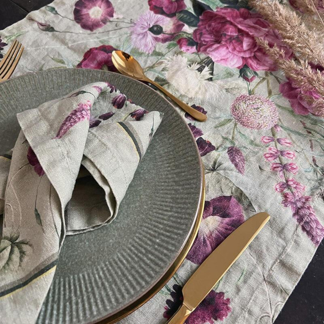 Leinen-Tischläufer Blossom Garden – Jim Lyngvild, Nahaufnahme 1