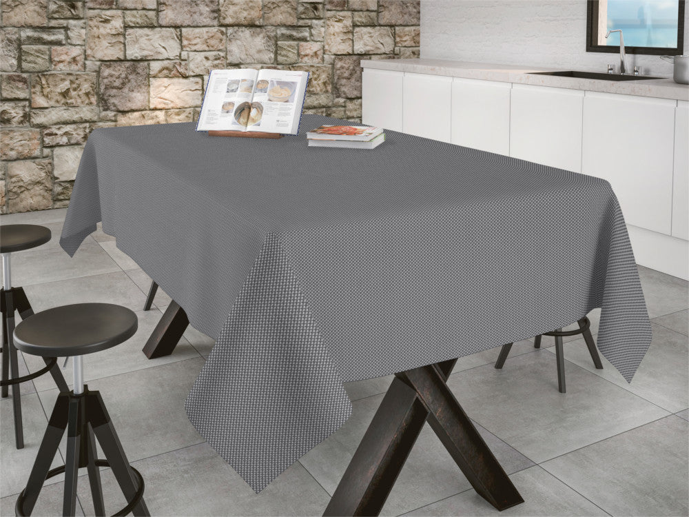 Brocos Stone - Jacquardgewebte abwaschbare Tischdecke mit rutschfester Unterseite, 160 cm breit