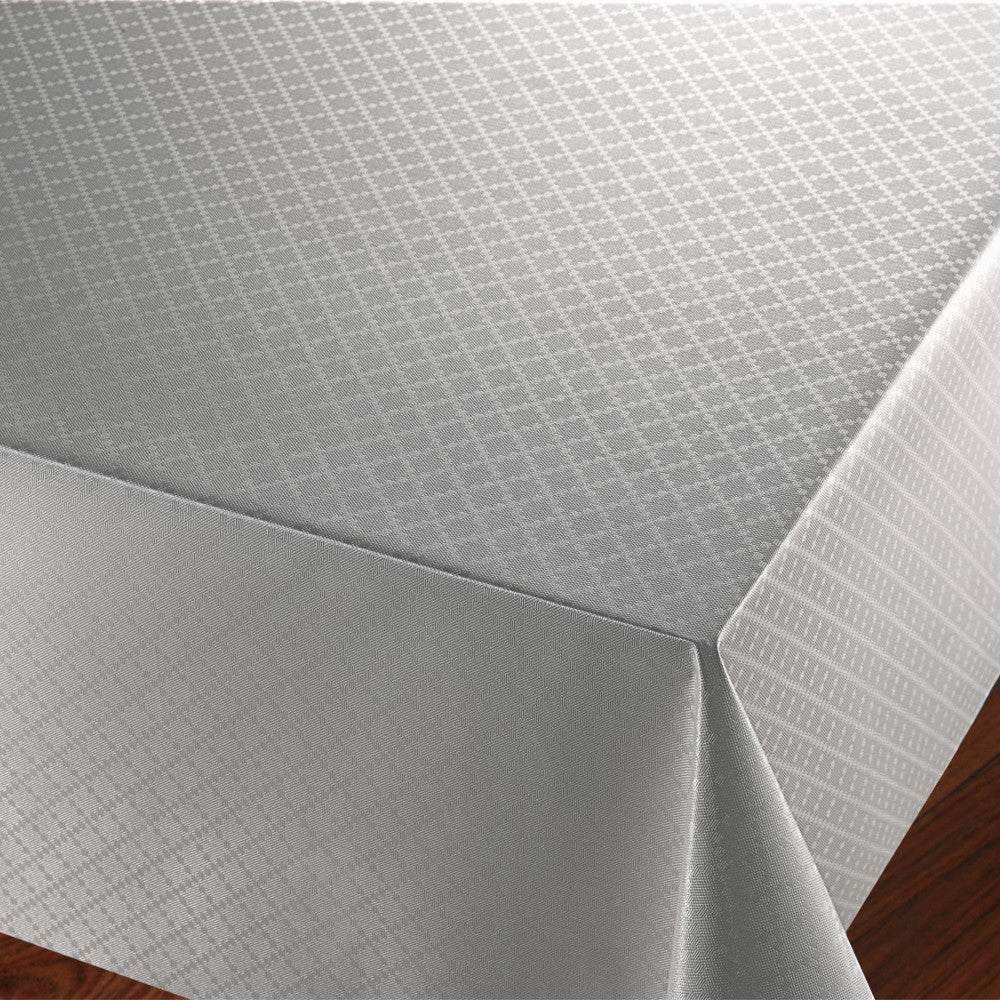 Checkers Silver - Wachstuch Tischdecke mit geprägtem Karomuster
