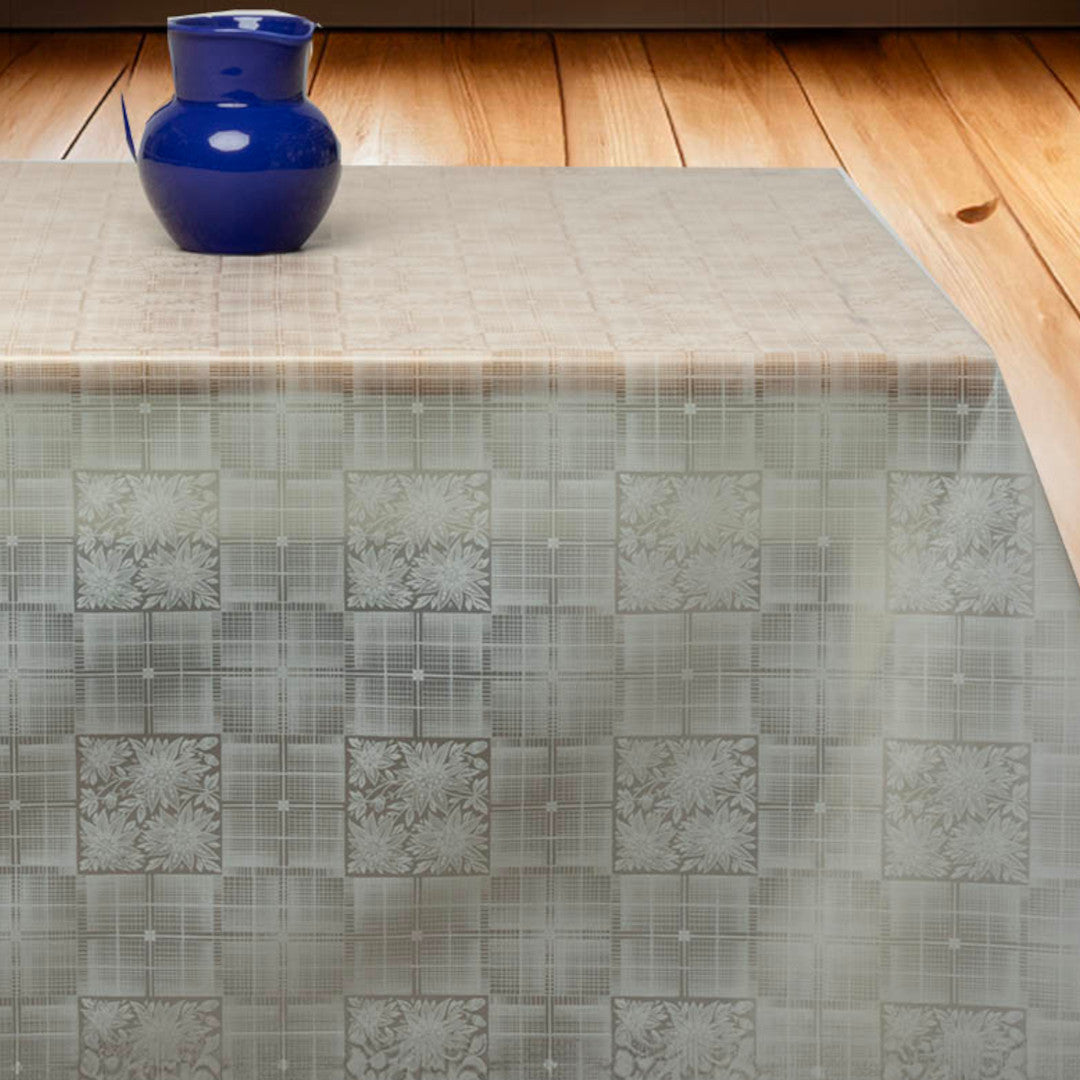 Clarity Square – Tischfolie transparent mit klassischem Muster