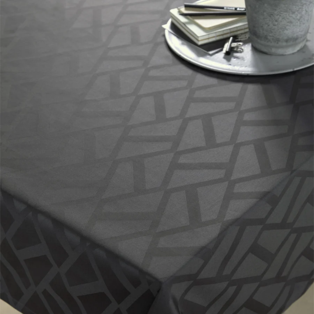 Compliments Ice Damast Tischdecke, Grau/Anthrazit - 160 x 370 cm