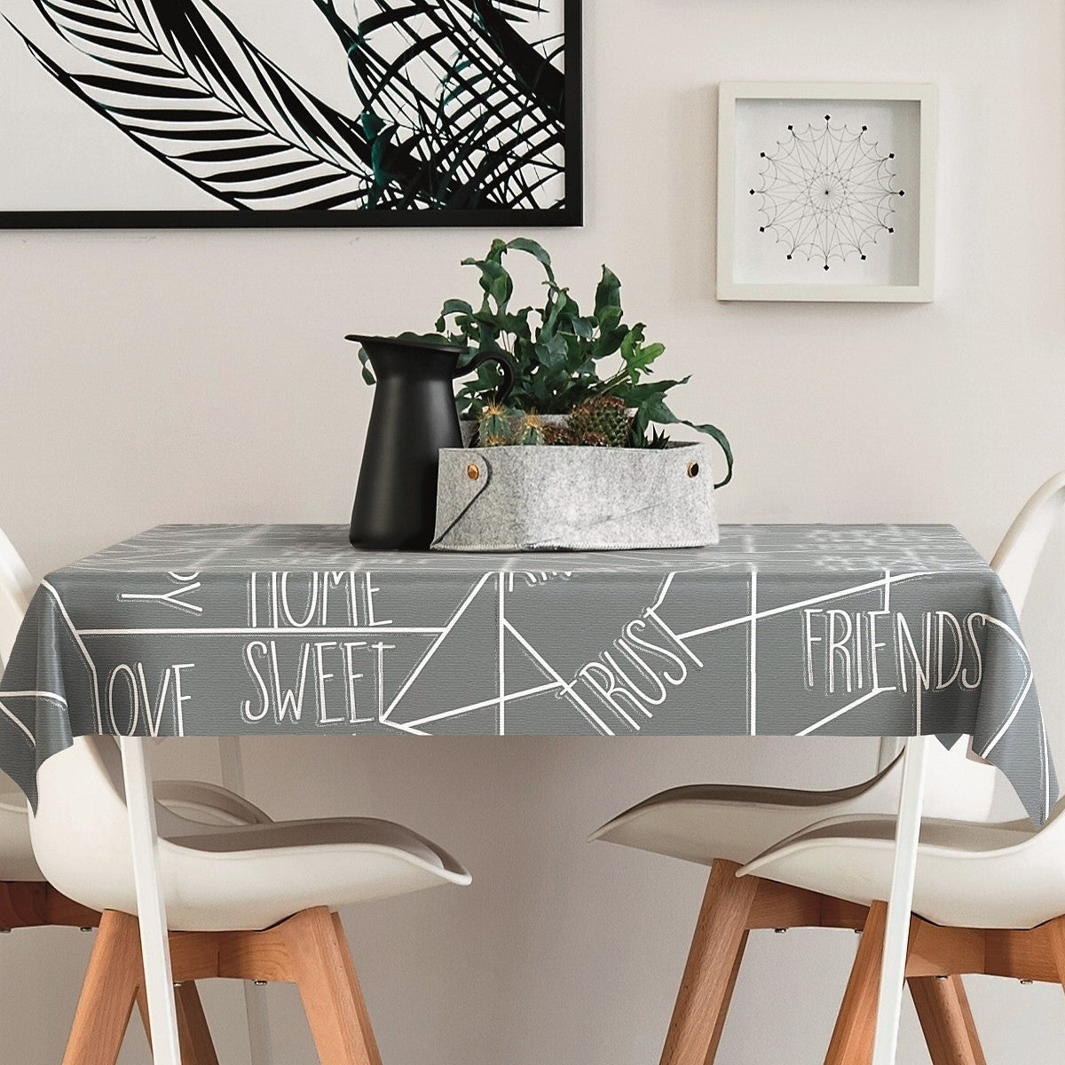 Credo Grau, Wachstuch Tischdecke