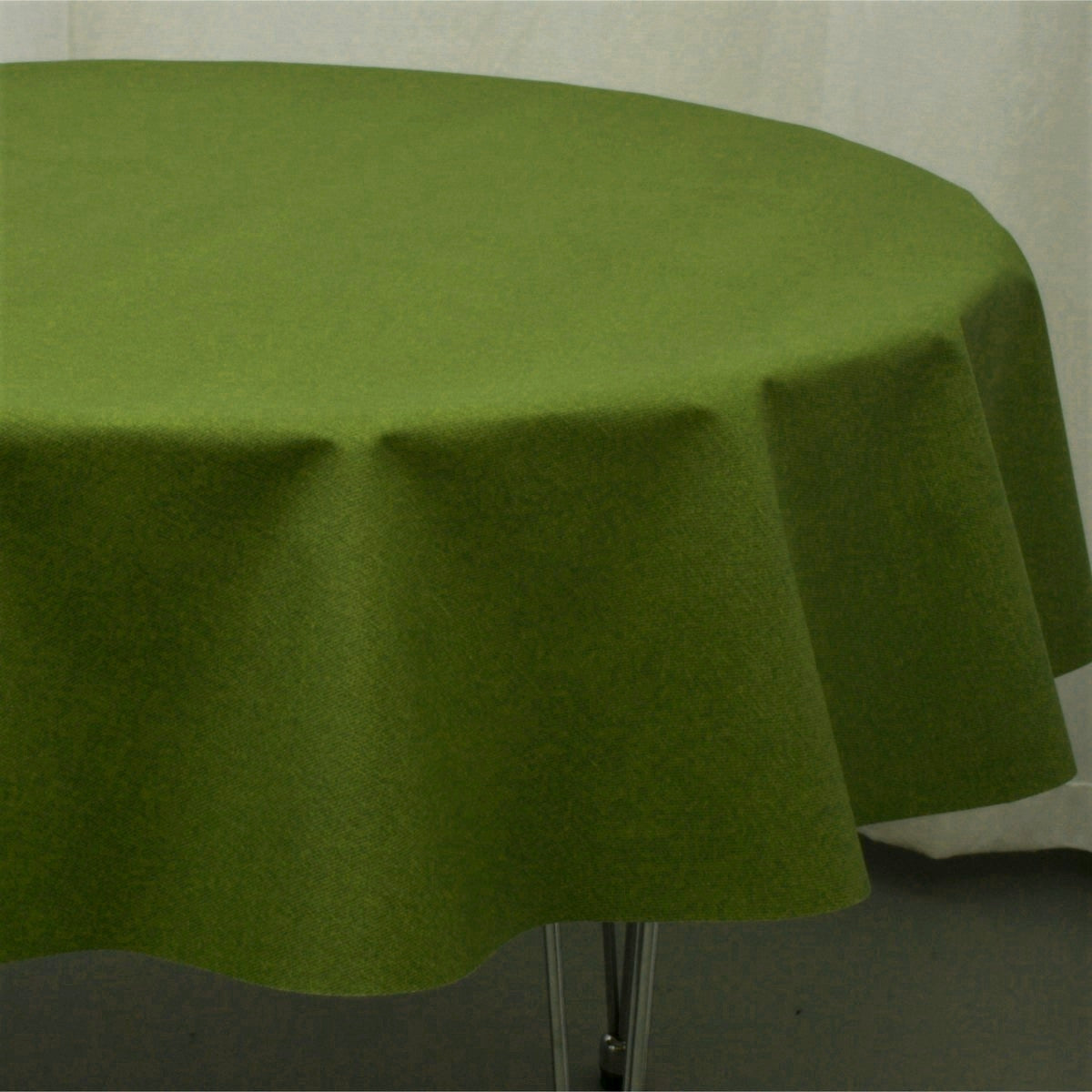 Dali einfarbige runde abwaschbare Tischdecke grün, Ø 140