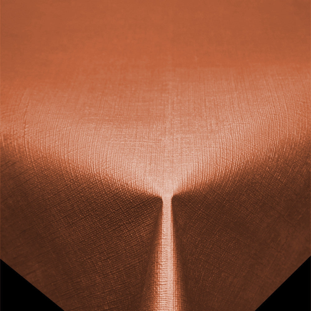 Diamond Leinenstruktur Ocker - einfarbige PVC-freie Wachstuch Tischdecke
