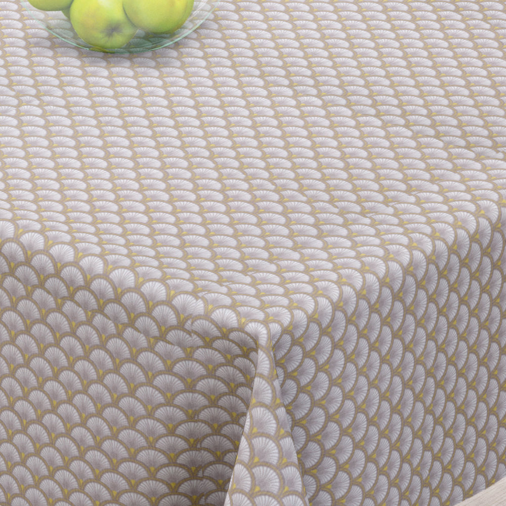 Doucet Naturel – Abwaschbare Tischdecke mit schönem grafischem Muster – 155 cm breit