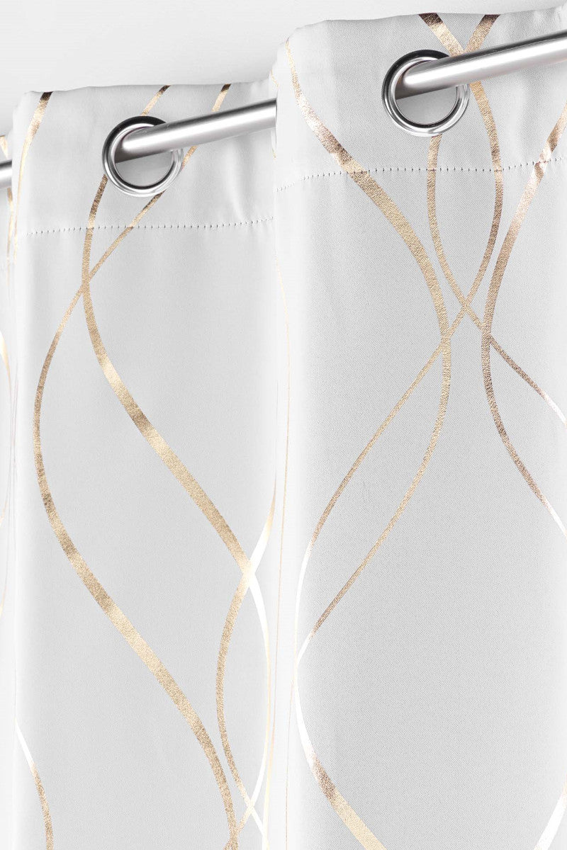 Elise Weiß/Gold – Verdunkelungsvorhang 135 x 240 cm, Nahaufnahme