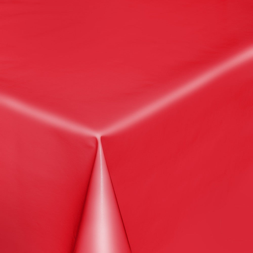 Uni Color - Einfarbige, halbglänzende Wachstuch Tischdecke, 140 cm breit - Rot